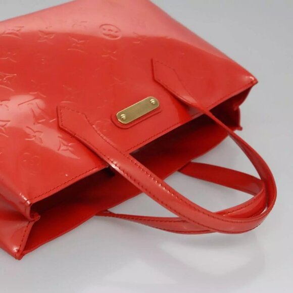 LOUIS VUITTON Monogram Vernis Wilshire PM Hand Bag Orenge LV Auth - Picture 7 of 16